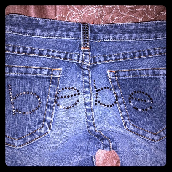 bebe Denim - Gorgeous Bebe logo bling rhinestone jeans